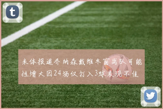 米体报道乔纳森戴维冬窗离队可能性增大因24场仅打入3球表现不佳